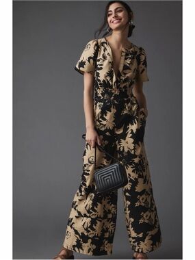 Anthropologie The Somerset Jumpsuit Printed Small Light
Sand
